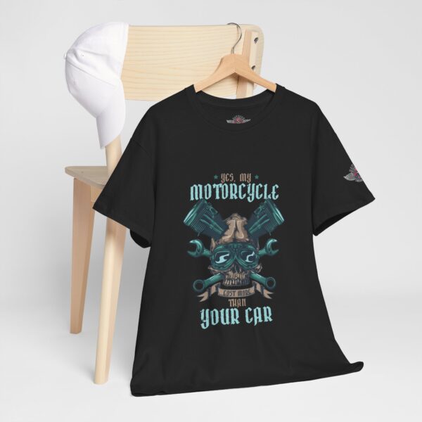 Yes, My Motorcycle Cost More Than Your Car - Unisex Heavy Cotton Tee - Motorcycle Statement T-Shirt for Bikers, Patriots, Gifts for Friends & Family, Casual Wear. - Image 5