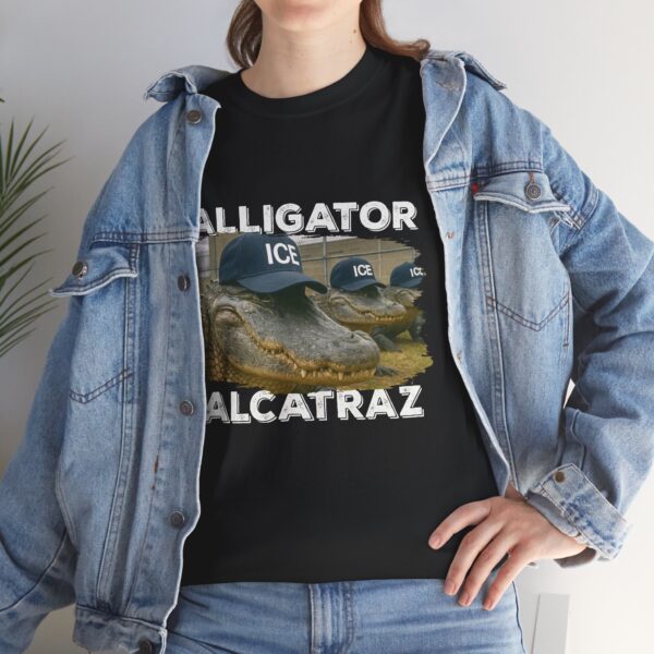Alligator Alcatraz ICE - Unisex Heavy Cotton Tee - Bold Political Statement T-Shirt for Patriots, Gifts for Supporters, Political Apparel, Casual Wear, Election [...] - Image 7