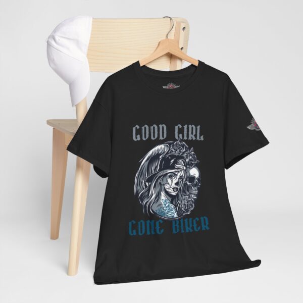 Good Girl Gone Biker - Unisex Heavy Cotton Tee - Motorcycle Statement T-Shirt for Bikers, Patriots, Gifts for Friends & Family, Casual Wear. - Image 5