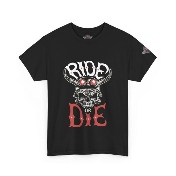 Ride or Die - Unisex Heavy Cotton Tee - Motorcycle Statement T-Shirt for Bikers, Patriots, Gifts for Friends & Family, Casual Wear. - Image 2