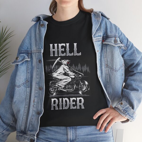 Hell Rider - Unisex Heavy Cotton Tee - Motorcycle Statement T-Shirt for Bikers, Patriots, Gifts for Friends & Family, Casual Wear. - Image 7
