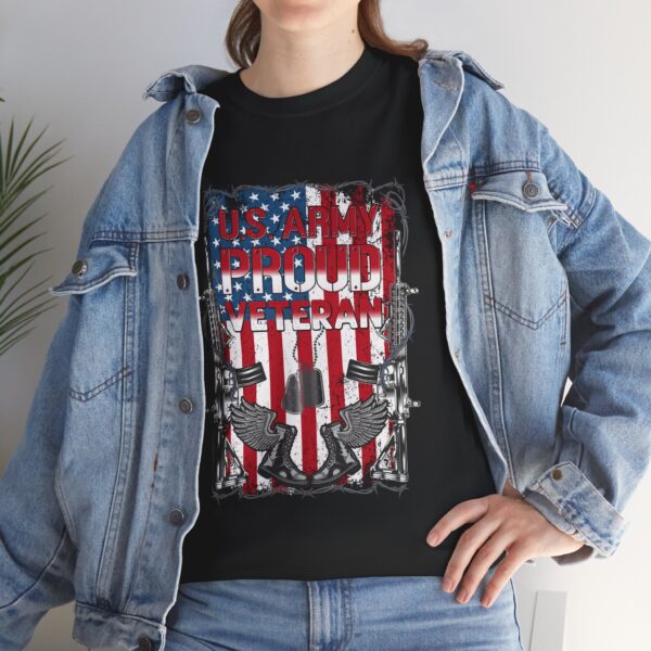US Army, Proud Veteran - Unisex Heavy Cotton Tee - Bold Political Statement T-Shirt for Patriots, Gifts for Supporters, Political Apparel, Casual Wear, Election [...] - Image 7