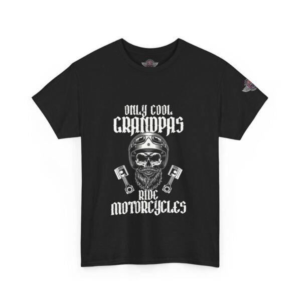Only Cool Grandpas Ride Motorcycles - Unisex Heavy Cotton Tee - Motorcycle Statement T-Shirt for Bikers, Patriots, Gifts for Friends & Family, Casual Wear. - Image 2