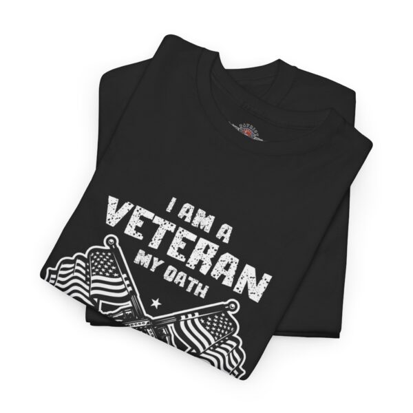 I Am A Veteran, My Oath Of Enlistment Has No Expiration Date - Unisex Heavy Cotton Tee - Motorcycle Statement T-Shirt for Bikers, Patriots, Gifts for Friends & Family, Casual Wear. - Image 3