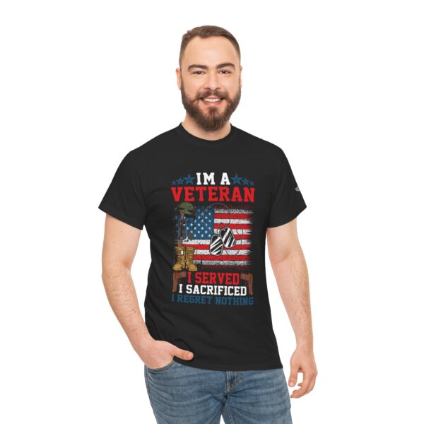 I'm A Veteran, I Served, I Sacrificed, I Regret Nothing - Unisex Heavy Cotton Tee - Bold Political Statement T-Shirt for Patriots, Gifts for Supporters, Political Apparel, Casual Wear, Election [...] - Image 6
