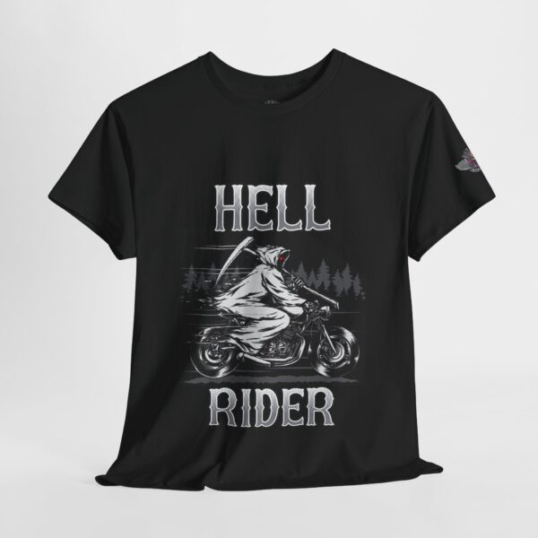 Hell Rider - Unisex Heavy Cotton Tee - Motorcycle Statement T-Shirt for Bikers, Patriots, Gifts for Friends & Family, Casual Wear. - Image 4