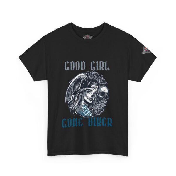 Good Girl Gone Biker - Unisex Heavy Cotton Tee - Motorcycle Statement T-Shirt for Bikers, Patriots, Gifts for Friends & Family, Casual Wear. - Image 2