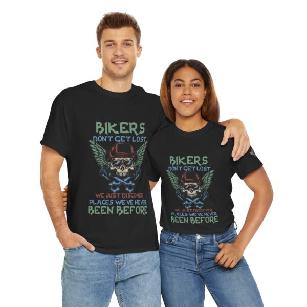 Bikers Don't Get Lost, We Just Discover Places We've Never Been Before - Unisex Heavy Cotton Tee - Motorcycle Statement T-Shirt for Bikers, Patriots, Gifts for Friends & Family, Casual Wear. - Image 11
