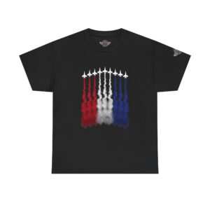 American Fighter Jet - Unisex Heavy Cotton Tee - Motorcycle Statement T-Shirt for Bikers, Patriots, Gifts for Friends & Family, Casual Wear.