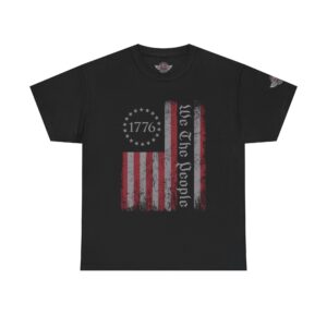 We The People 1776 - Unisex Heavy Cotton Tee - Motorcycle Statement T-Shirt for Bikers, Patriots, Gifts for Friends & Family, Casual Wear.