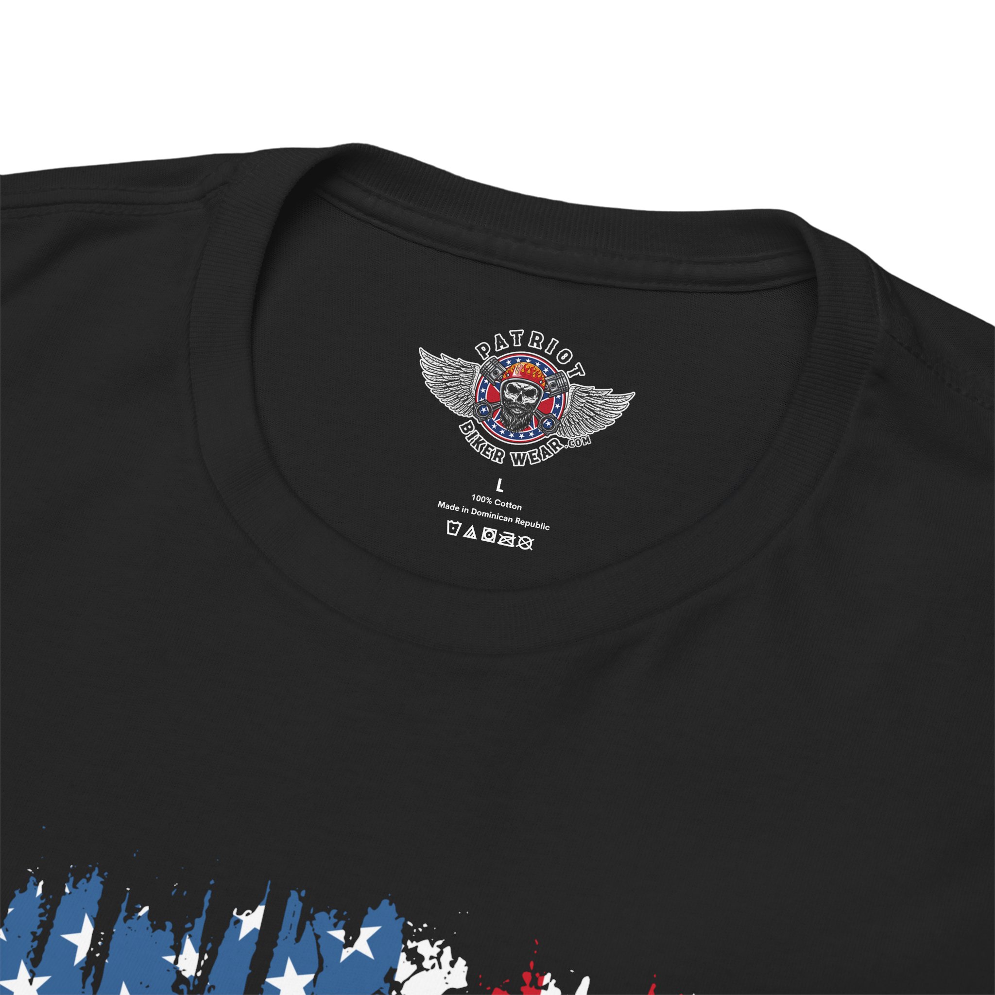 American Flag With Eagle 2 - Unisex Heavy Cotton Tee - Motorcycle Statement T-Shirt for Bikers, Patriots, Gifts for Friends & Family, Casual Wear. - Image 9
